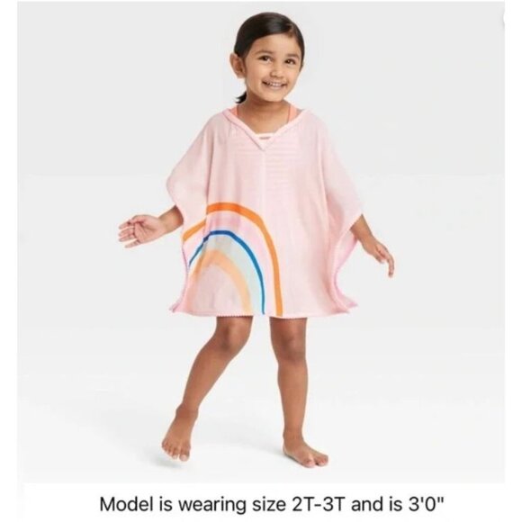 Cat & Jack Toddler Girl’s Rainbow Beach Cover Up Dress Pink Size 4T-5T - Picture 1 of 6